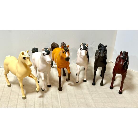 Spirit: Stallion of the Cimarron Cartoon set of 6 horses 7” tall - Picture 1 of 5